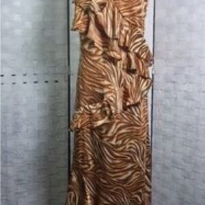 Steve Madden One Shoulder Zebra Print Dress